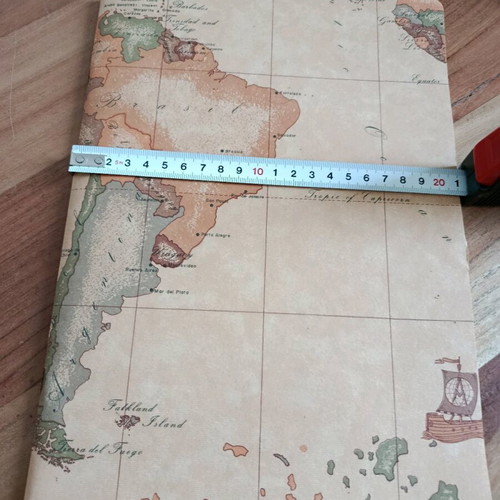 Notebook with vintage map used, hardcover