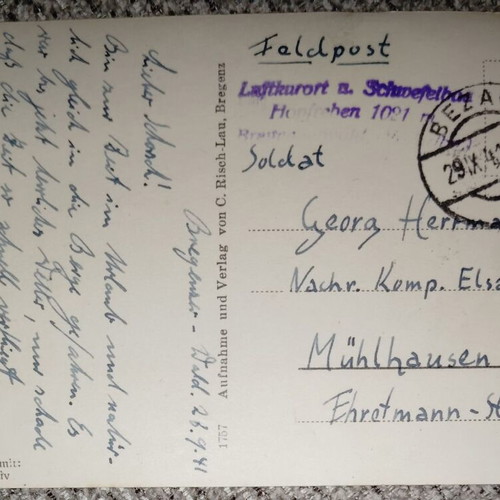 Germany Reich Feldpost 1941 with spa stamp and Bad Hopfreben photo