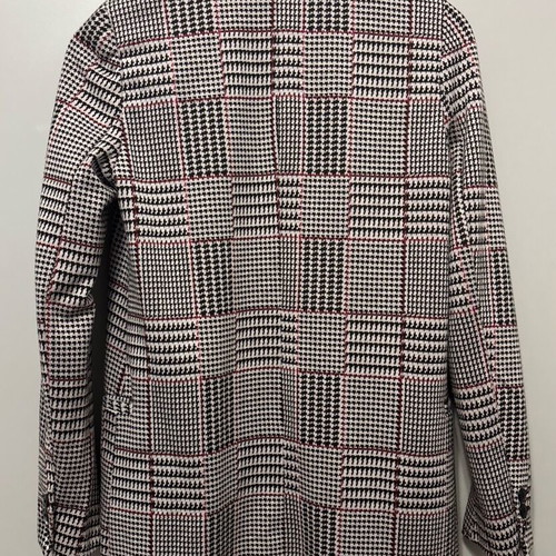 Stradivarius blazer with black and white houndstooth check and red details, like new