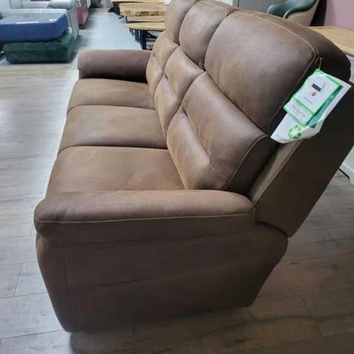 Brown fabric sofa three-seater new