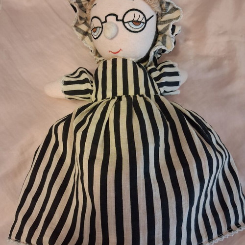 Cloth doll Little Red Riding Hood handmade, like new, 30cm