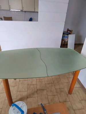 Used furniture, double solid wood bed and table