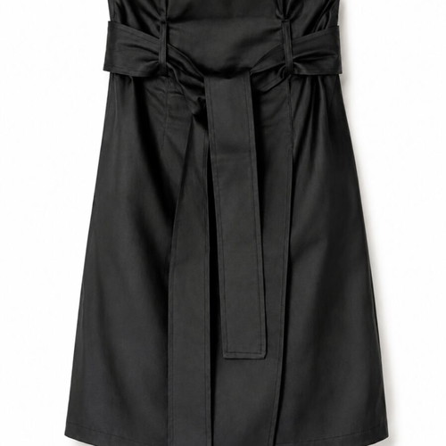 Paranoia black faux leather skirt with side slit
