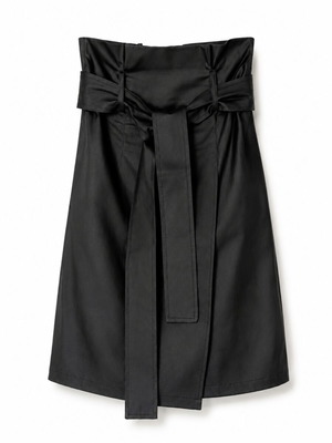 Paranoia black faux leather skirt with side slit
