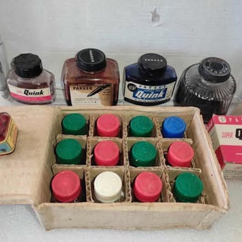 Parker & Pelikan Collectible Ink Bottles used