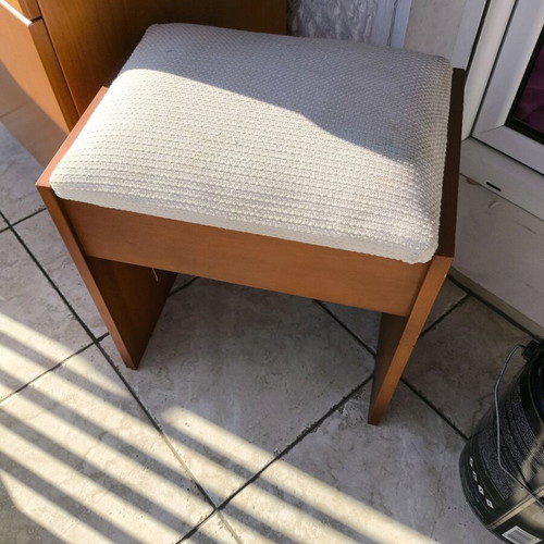 Wooden stool used with fabric seat