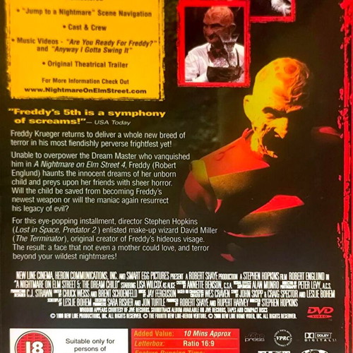 A Nightmare on Elm Street 5 The Dream Child DVD μεταχειρισμένο, τρόμου φαντασίας