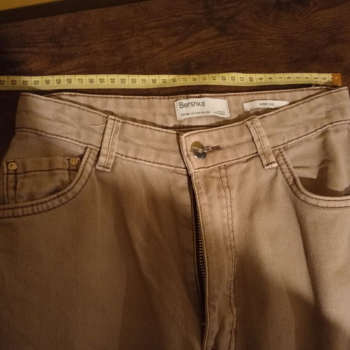 Bershka Wide Leg Pants beige size EUR 36 like new