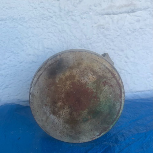 Clay pot from the 1950s used, 20 cm diameter, 8.5 cm height