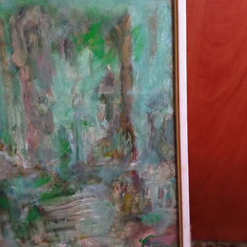 Painting by Aikaterini Tsatsaronaki oil on cardboard like new