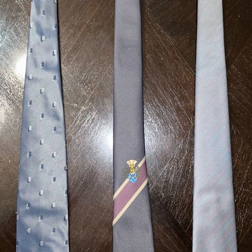 Set of 3 vintage men's ties Bruno Tenca, Trevira & Crest design like new