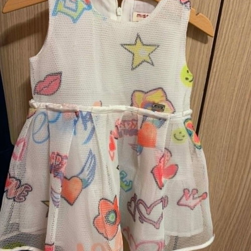 Evita baby dress with colorful designs and inner lining like new, size 1