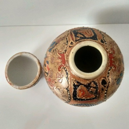 Satsuma vases used, set of 2, height 13 cm