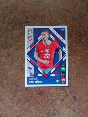 Tomas Soucek колекционерска карта Topps Euro 2024 Match Attax