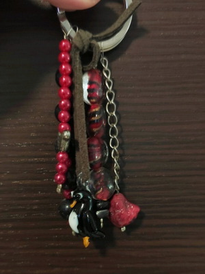 Keychain new, black and red