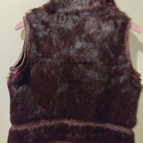Fur vest 2000s like new, rabbit fur and leather, size S