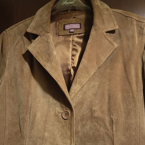 Leather women's jacket like new, brown, size XXL