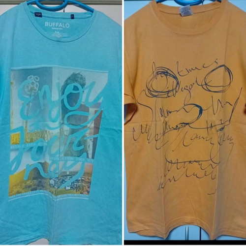 T-shirt set for boys size M, like new, yellow and turquoise