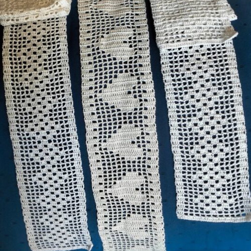 Handmade lace set of 3 white cotton perle butterfly