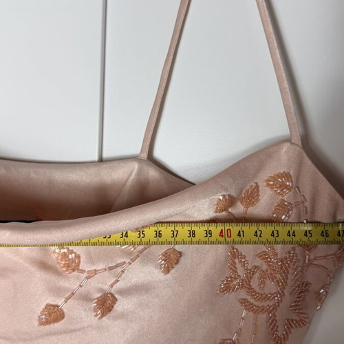 Anna Riska silk women's top size 42 used, pink beige faded apple