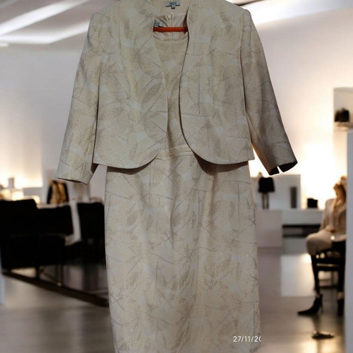 Set dress and bolero like new, beige, size 50-52