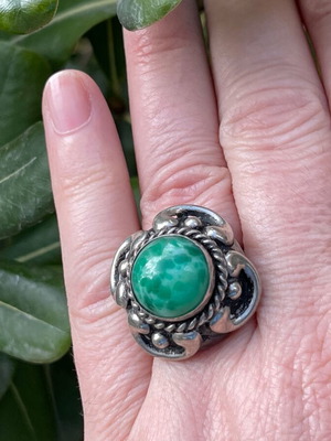 Αντίκα χειροποίητο δαχτυλίδι επάργυρο one size σαν καινούργιο