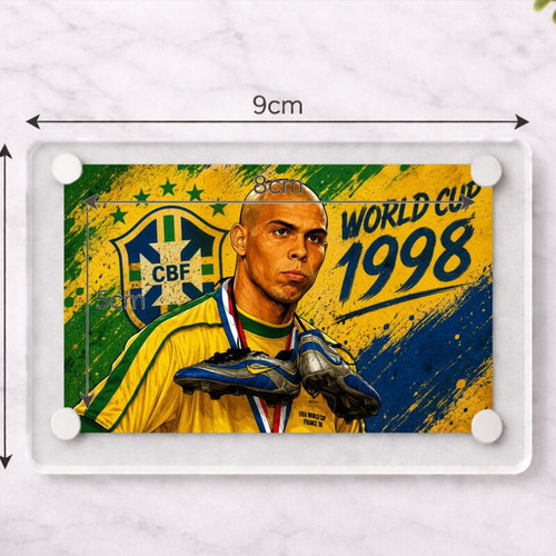 World Cup Magnet Brazil Ronaldo 1998 acrylic new