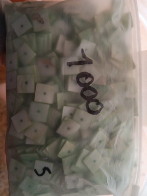 Green rectangular beads new, bag of 1000 pieces