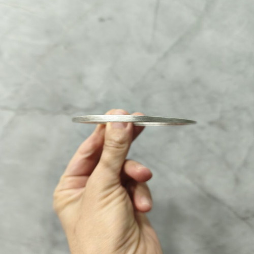 Brass bangle bracelet with matte silver finish