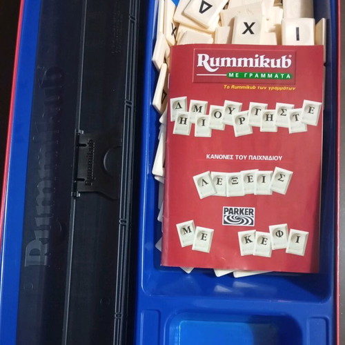 Rummikub with Letters board game used, Greek edition