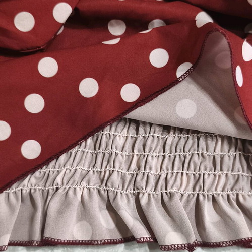 Crop top polka dot burgundy with beige-brown spots new, S-M