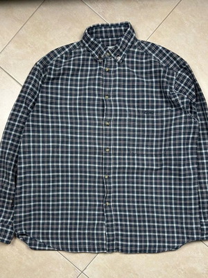 FILA Y2K Checkered Long-Sleeve Shirt Large Men's Blue Gray Used