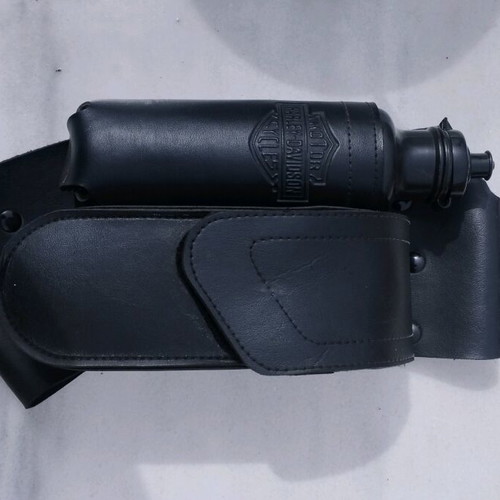 Harley Davidson flask in leather case used for motorcycle