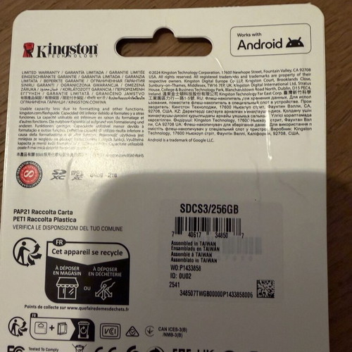 Kingston Canvas Select Plus microSDHC 256GB Class 10 UHS-I καινούργιο με αντάπτορα