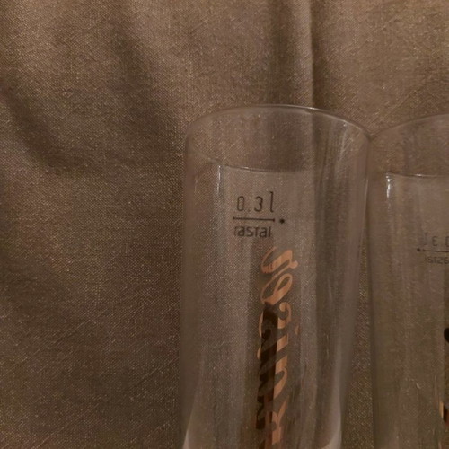 Kaiser beer glasses like new, set of 2 tall vintage