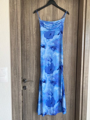 Φόρεμα bodycon μπλε καλοκαιρινό καινούργιο, ελαστικό XS-M
