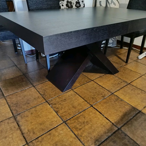 Dining set used, extendable table up to 2.8m with 6 fabric chairs