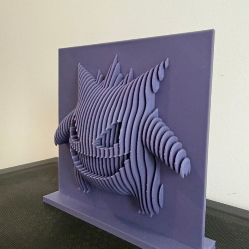 Gengar 3D printed layered art decoration new, purple