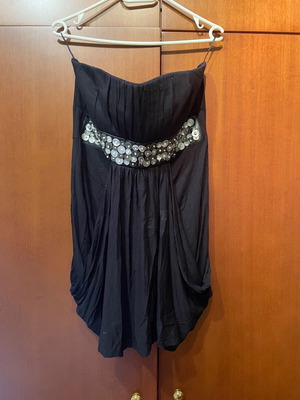 Blouse dress used with embroidered bust black