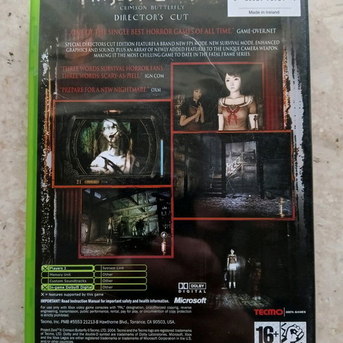Project Zero 2 Crimson Butterfly Director's Cut Xbox like new