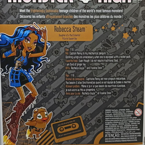 Monster High Robecca Steam doll new with accessories