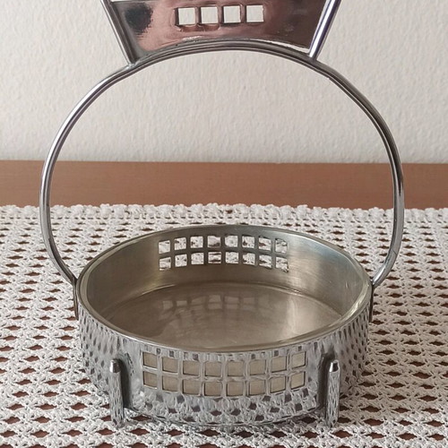 Art Nouveau Silver Plated Basket Vintage Used by Argentor Werke Vienna 1960