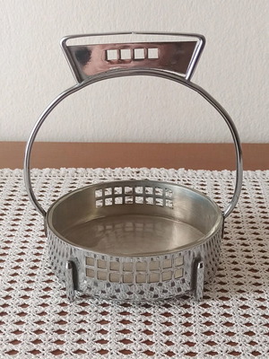 Art Nouveau Silver Plated Basket Vintage Used by Argentor Werke Vienna 1960
