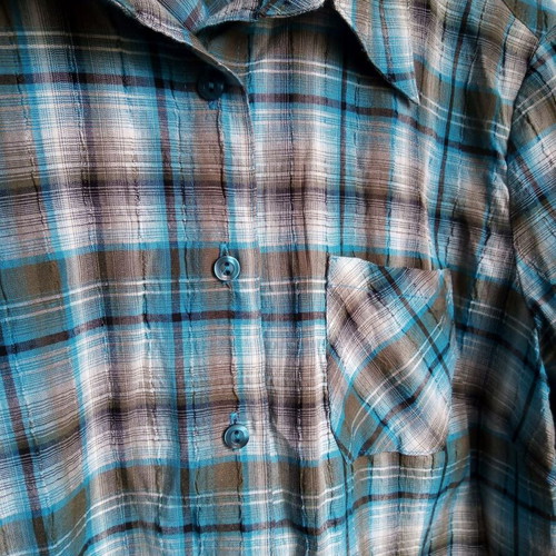 Canda XXL women's checked shirt like new, turquoise and brown