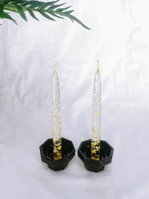 Arcoroc Octime opaline France 80' candlestick pair like new