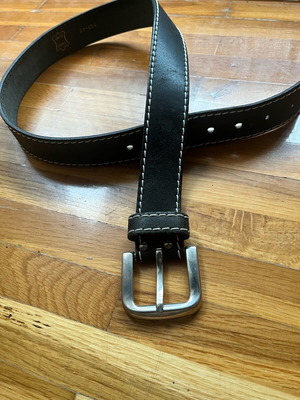 Ζώνη δερμάτινη μαύρη vintage unisex Artemis Leather σαν καινούργια, μήκος 100εκ