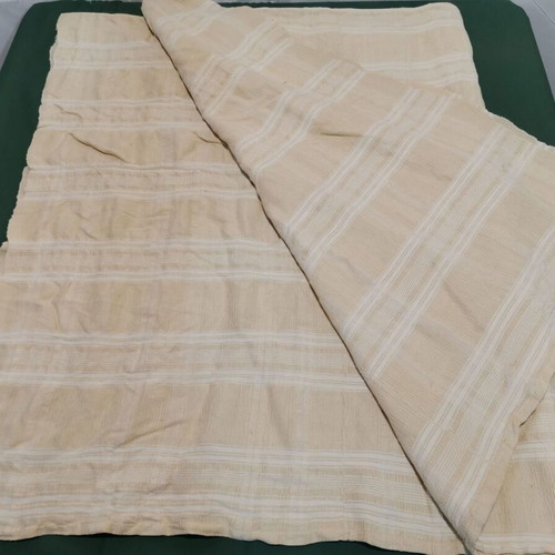 Woven bed sheet used, vintage 1930 era