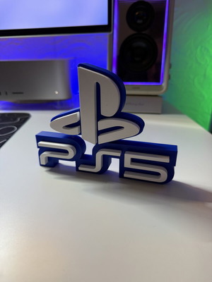 Playstation 5 3D Print Logo like new, plastic PLA