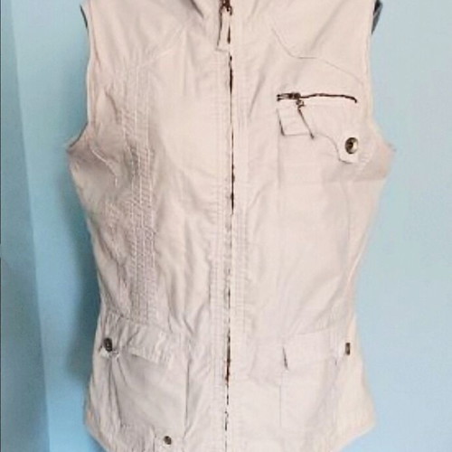 Women's sport vest with lining like new, white, Cecil, size L-2XL