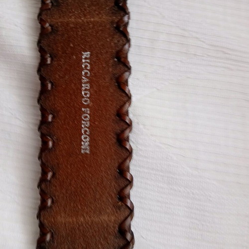 Riccardo Forconi leather belt like new, size 85 with painted flowers